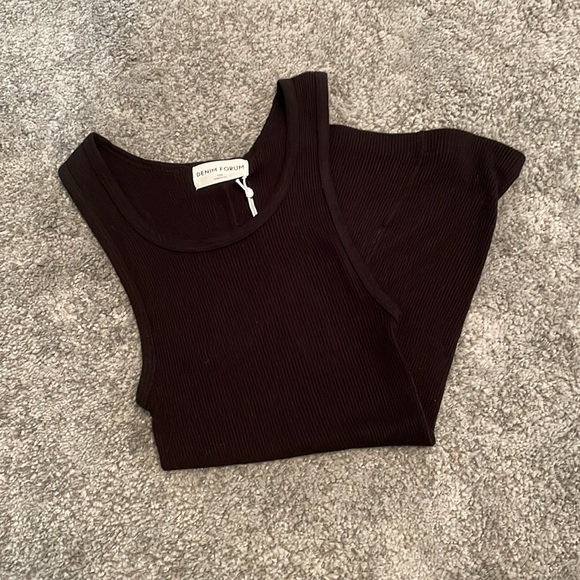 NWT Aritzia Denim Forum 50s Ribbed Tank Black - Picture 3 of 4